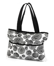 Petal Dolls Black and White Circle Tote