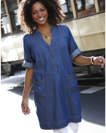 Simply Be Denim Tunic Dress Length 36in