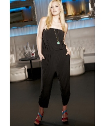 black strapless jumpsuit