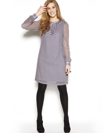 Sheer sleeve tunic dress by Rise
