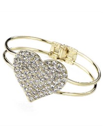 Petal Dolls Gold Diamante Heart Bangle