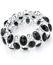 Petal Dolls Black Silver Bracelet