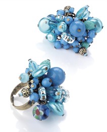 Petal Dolls Blue Tone Bead Ring