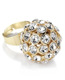 Petal Dols Gold Crystal Ball Ring