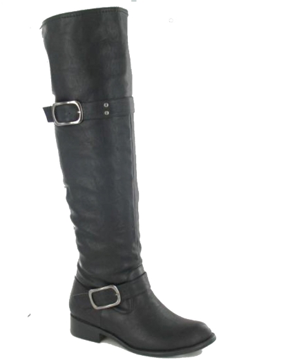 over the knee boots and jeans. funky over knee boots to