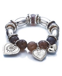 Funky Jewellery Agate Hearts Bracelet