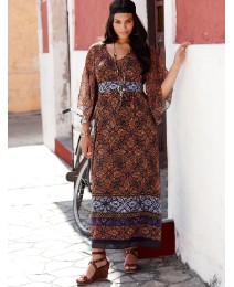 tribal print maxi dress