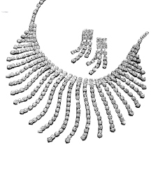 Glitzy Waterfall Necklace & Earrings Set