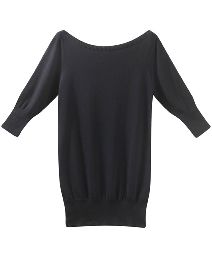 Plus size black slash neck jumper