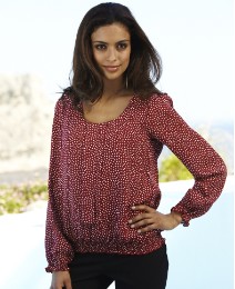 Polka Dot Long Sleeve Blouse