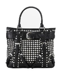 Studded black handbag