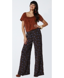 Angel Ribbons Print Palazzo Pants