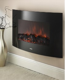 Pifco Curved Wall Mounted Glass fire