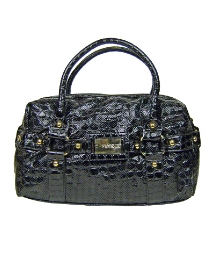 CafeNoir Black Croc Tote