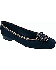 Riva Petal Navy Suede Ballerina