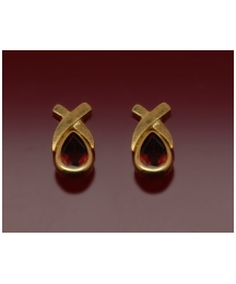 9ct Garnet & Kiss Stud Earrings