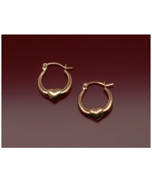 9ct Small Heart Creole Earrings
