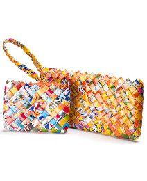 Rubbish Bags Woven Clutch & Purse Set