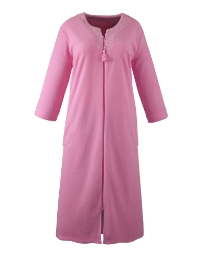 Shapely Figures Zip Fleece Gown Long