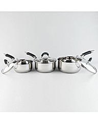 Russell Hobbs 3pc Stainless Steel Pan Set