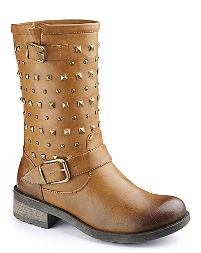 Dolcis Studded Mid Calf Boot E Fit