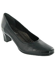 Amblers Holby Black Leather Court Shoe