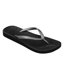 Gumbies Black and Silver Fish Flop