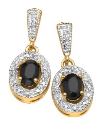 Oval Sapphire & Cubic Zirconia Earrings at Fashion World Catalogue Oval Sapphire & Cubic Zirconia Earrings.
