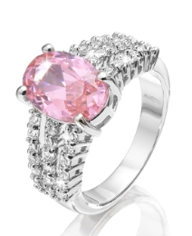 Pink Oval Cubic Zirconia Ring at Fashion World Catalogue Pink Oval Cubic Zirconia Ring.