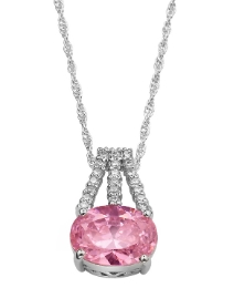 Pink Oval Cubic Zirconia Pendant at Fashion World Catalogue Pink Oval Cubic Zirconia Pendant.