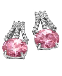Pink Oval Cubic Zirconia Earrings at Fashion World Catalogue Pink Oval Cubic Zirconia Earrings.