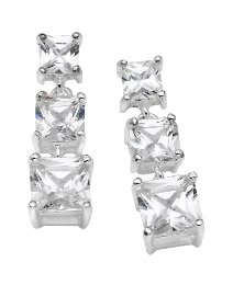 Silver-Plated Cubic Zirconia Earrings at Fashion World Catalogue Silver-Plated Cubic Zirconia Earrings.