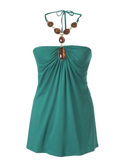 jewel neck jersey top