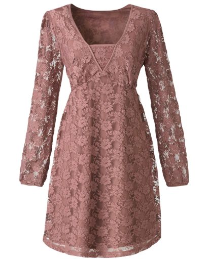 Dusky pink lace dress