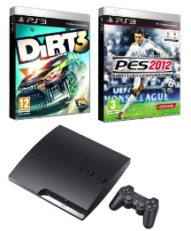 PS3 160GB Console  PES 2012  DiRT 3