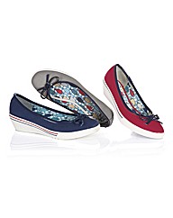 Van Dal Canvas Pump With Rubber Wedge Van Dal Canvas Pump With Rubber Wedge