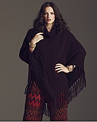 Anna Scholz Knitted Fringed Poncho