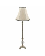 URBAN FUNK TABLE LAMP WITH STRIPED GLASS BALL STEM, ANTIQUE SILVER