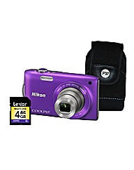 Nikon Coolpix S3300 Purple Camera Kit Nikon Coolpix S3300 Purple Camera Kit