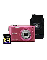 Nikon Coolpix S3300 Pink Camera Kit Nikon Coolpix S3300 Pink Camera Kit