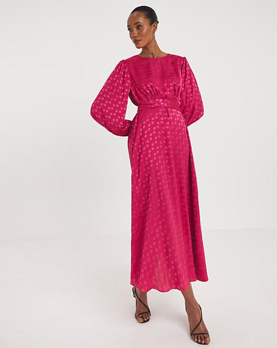 Joanna Hope Jacquard Spot Maxi Dress Marisota