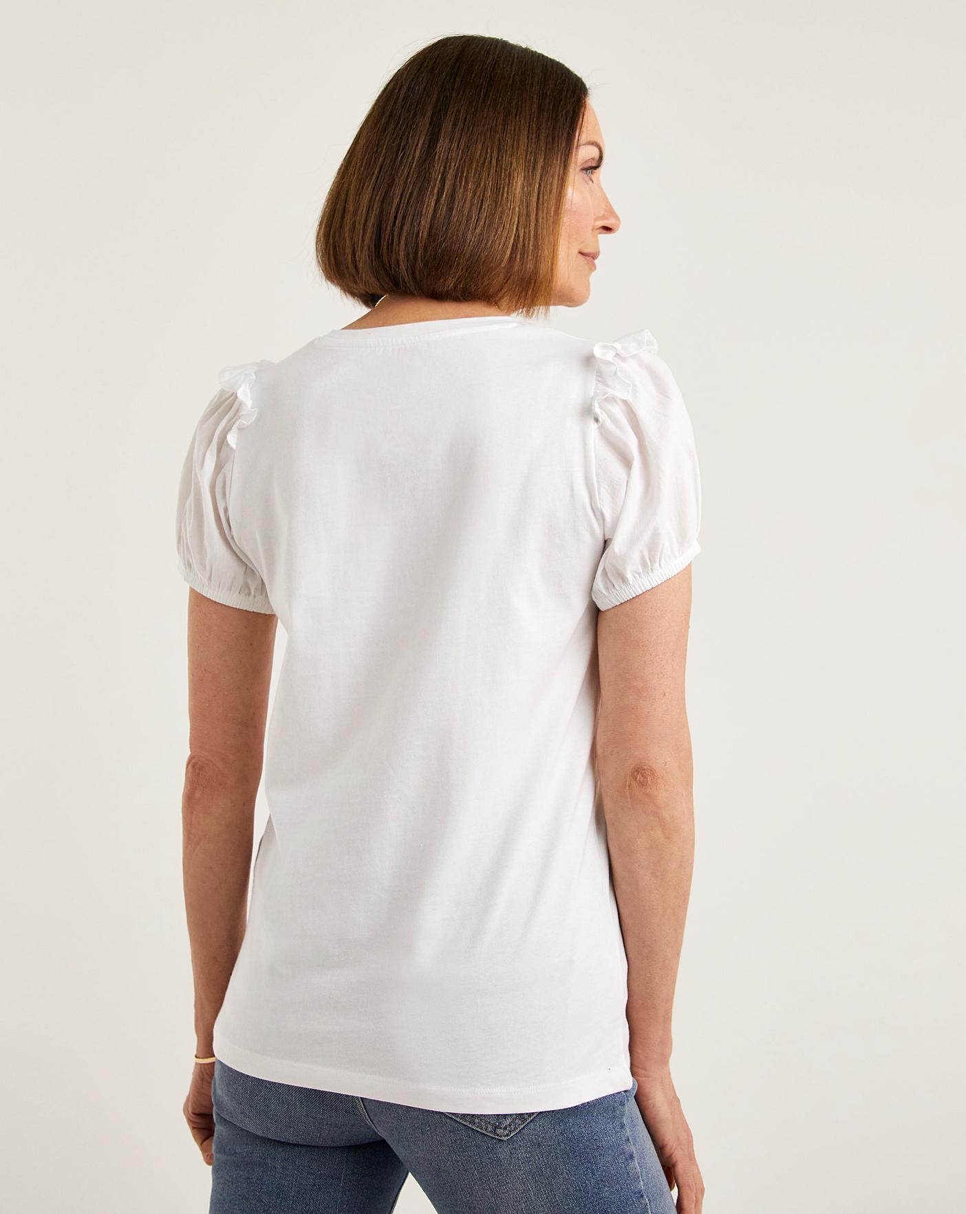 White Volume Sleeve Top Ambrose Wilson