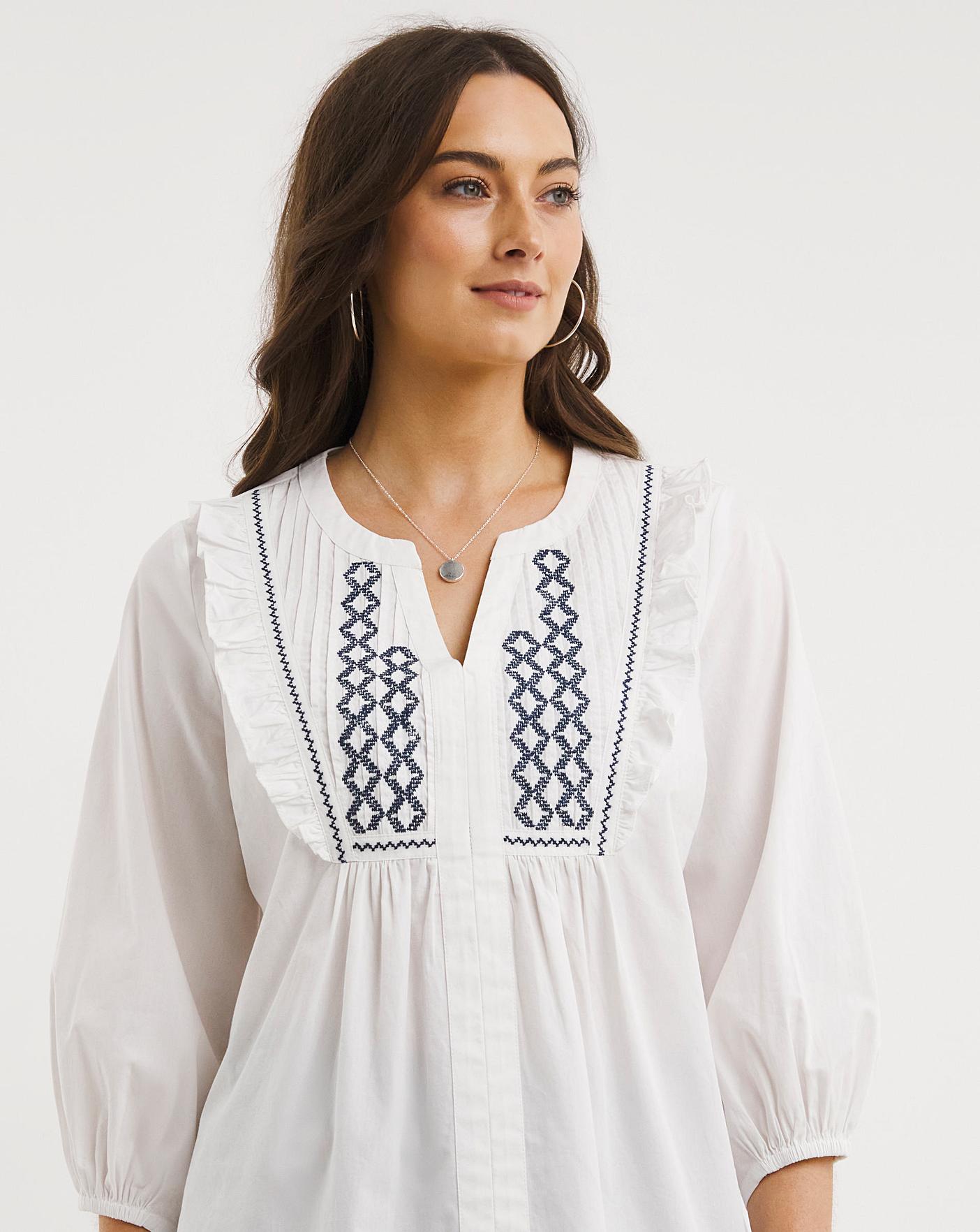 Julipa Embroidered Frill Blouse J D Williams