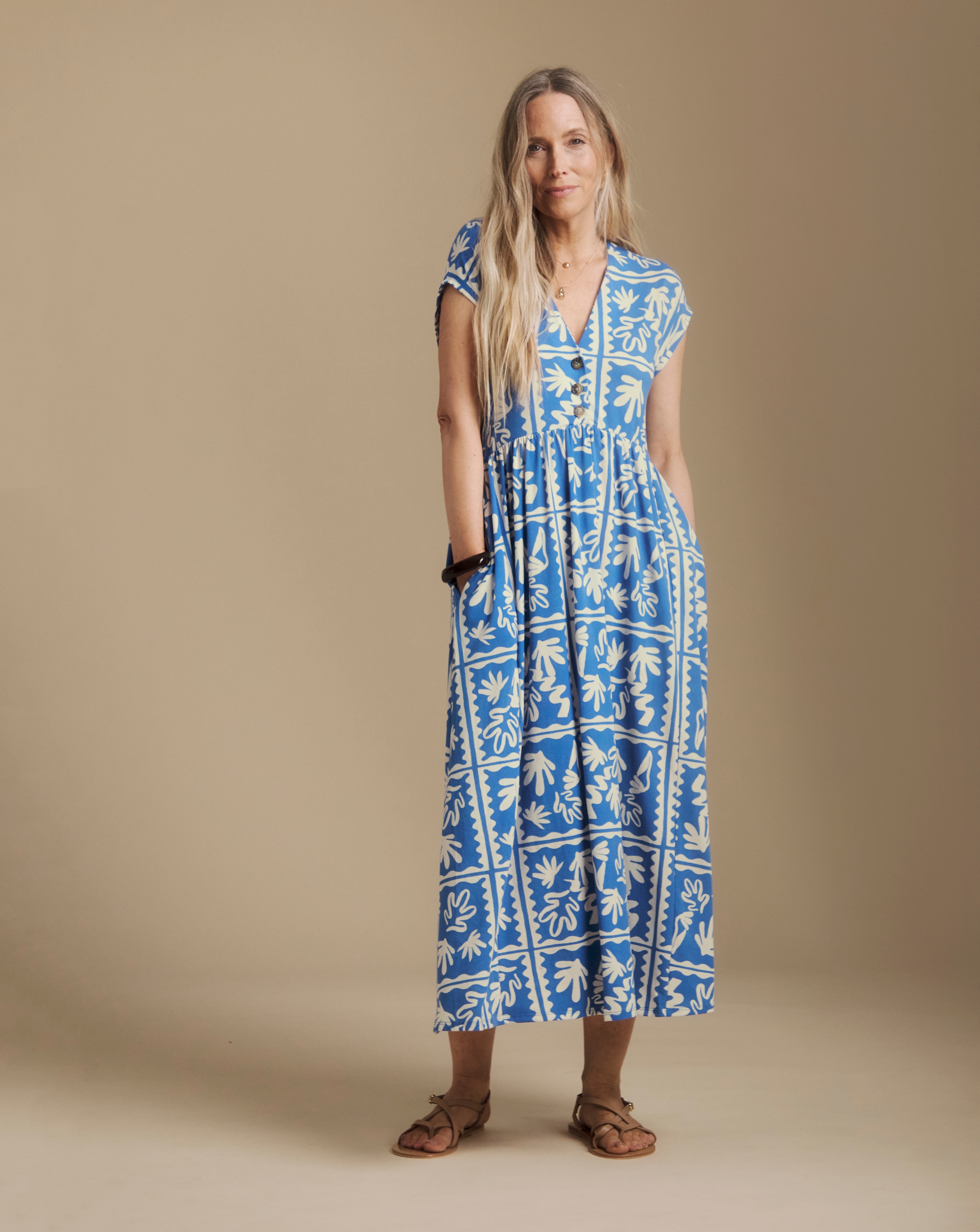 トップス 24aw MAATEE&SONS Charles a.presse comoli Julipa Petite Printed Jersey Midi Dress | Ambrose Wilson
