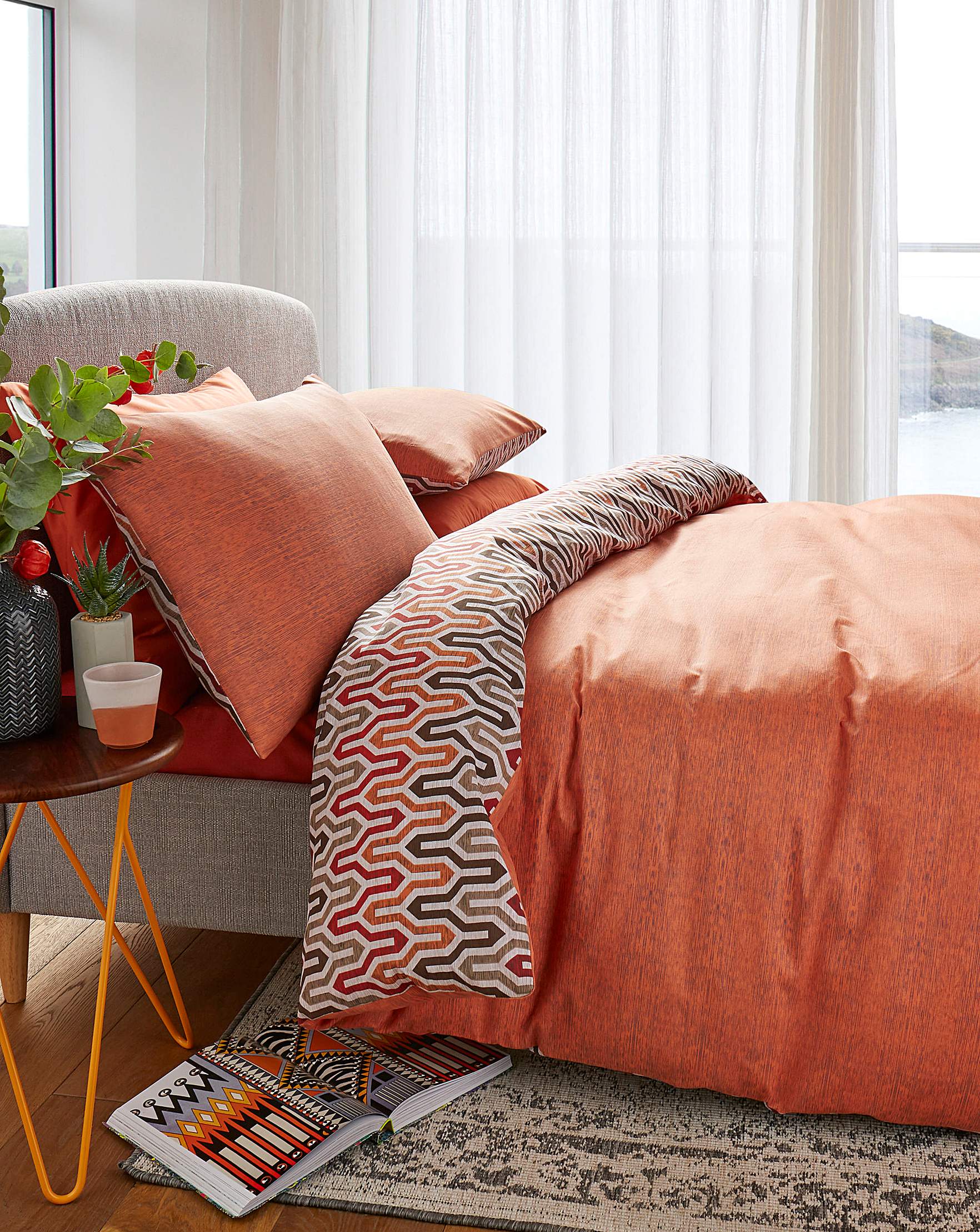 Riley Terracotta Duvet Cover Set Oxendales