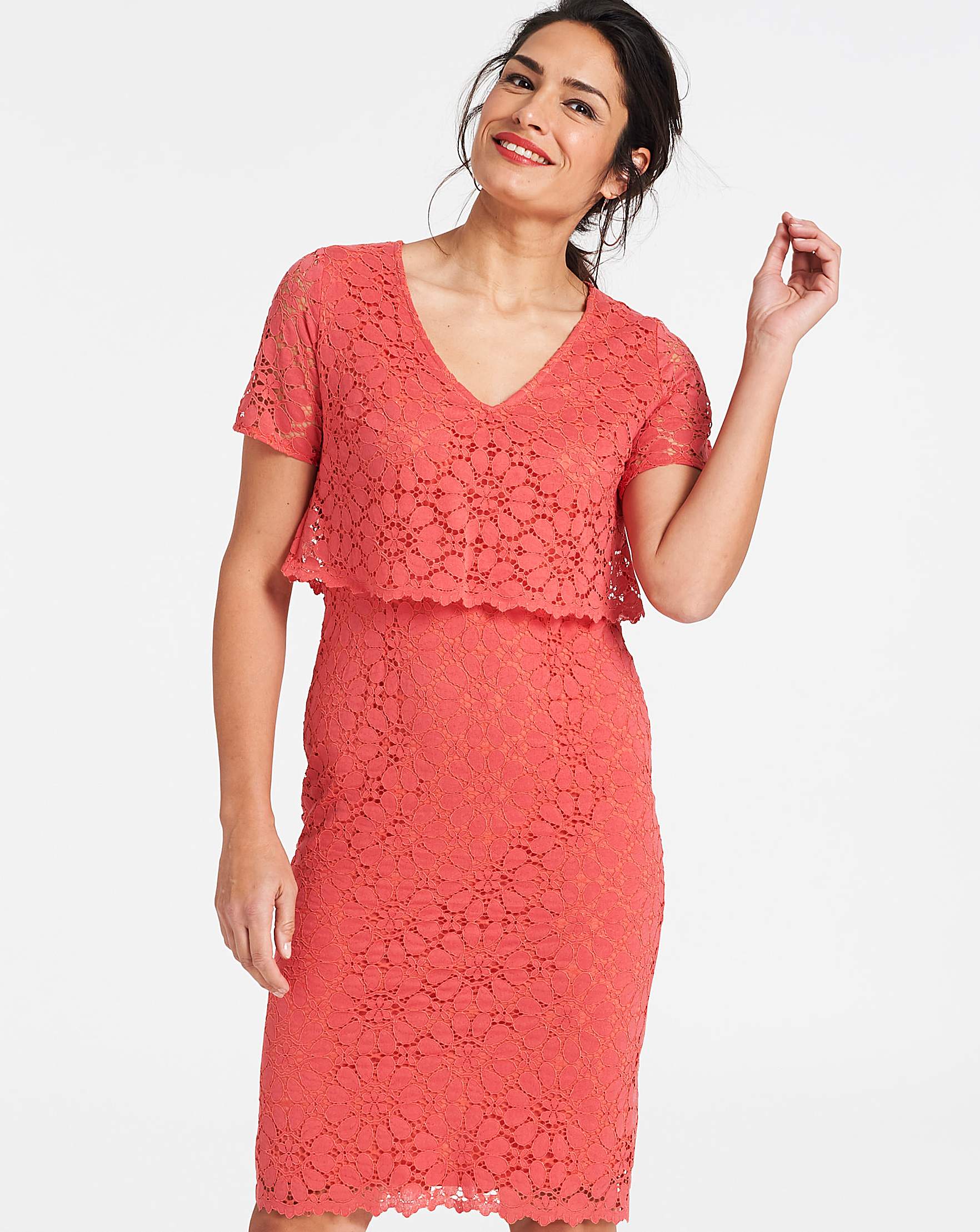 Coral Lace Dress