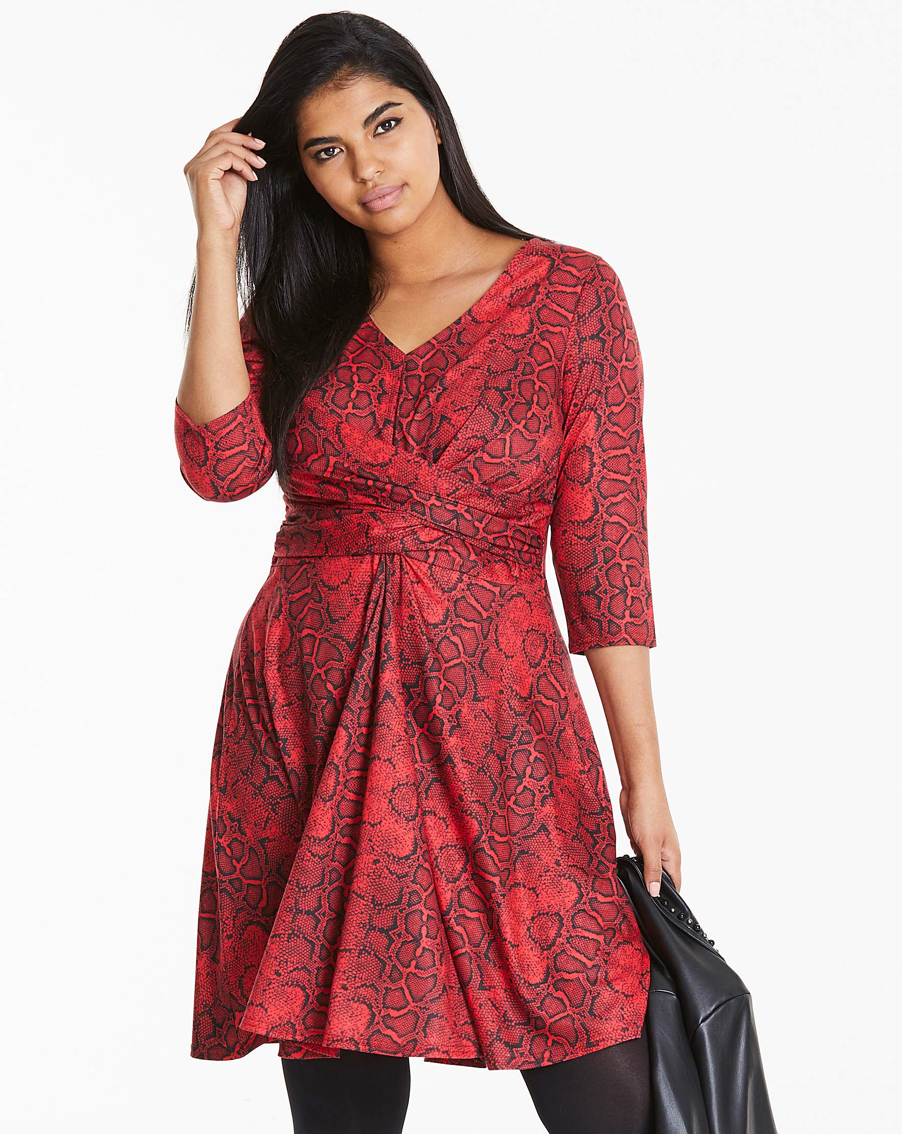 Red Snake Print Dress