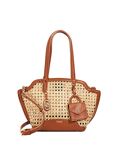Dune Dinidecided Long Handle Rattan Shoulder Bag
