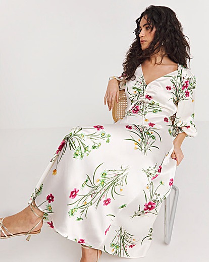 Joanna Hope Ruched Front Midi Dress