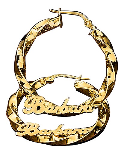 9ct Personalised Hollow Hoop Earrings